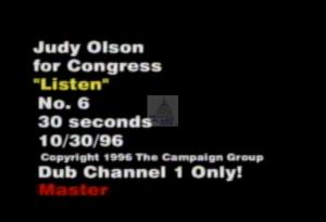 1996 - U.S. House of Representatives - Judy - Olson - &quot;Listen&quot;, 1996-01-01 - 1996-12-31