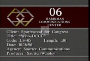 1996 - United States House of Representatives Offices and Issue Campaigns - Spottswood Lydia C. - &quot;Who - DCCC&quot;, 1996-01-01 - 1996-12-31