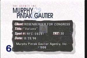 1996 - U.S. House of Representatives - Geoff H. - Rosenberger - &quot;Values&quot;, 1996-01-01 - 1996-12-31