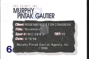 1996 - U.S. House of Representatives - Geoff H. - Rosenberger - &quot;Automatic&quot;, 1996-01-01 - 1996-12-31