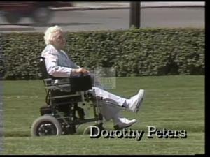 ["In the 1990 campaign ad, Republican candidate Jim Ramstad addresses the issue of accessibility for disabled individuals. Repeated scenes depict a person in a wheelchair facing inaccessible buildings and staircases, symbolizing societal barriers. The ad culminates with Senator Ramstad assisting a person in a wheelchair, underscoring his commitment to improving disability rights and inclusivity."]