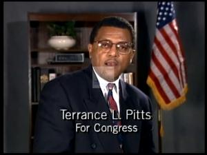 ["In the 1990 political TV ad, Congressman Terrance Pitts campaigns for re-election, highlighting his commitment to unity and addressing Milwaukee���������s challenges. Positioned in various settings, Pitts promises policy changes and actions tailored to the needs of Milwaukee's 5th District, earning voters' trust through his experience and approachability."]