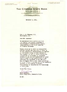 1921 Letter of Protest Against the Relocation of the Cheyenne &amp; Arapahoe Indian Agency in Oklahoma, 1921-11-04