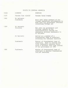Chronological Record of Diplomatic Visits to Central America (1978-1985), 1978-01-01 - 1985-12-31
