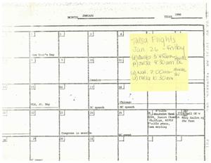 January 1990 Event and Meeting Schedule, 1989-12-15