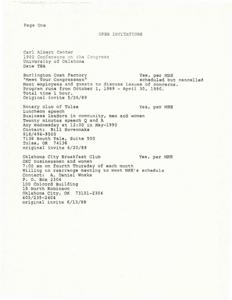 Open Invitations for Meetings and Conferences in Oklahoma, 1989-1990, 1989-10-01