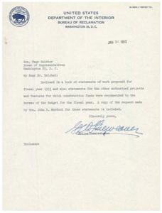 Correspondence from the United States Department of the Interior, Bureau of Reclamation, 1951-1952, 1951-01-01 - 1951-12-31
