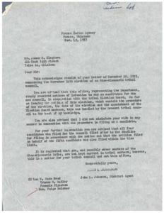 1953 Correspondence Regarding Otoe-Missouria Tribal Council Election Procedures, 1953-11-10