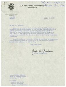1953 Correspondence Regarding Retroactive Application of Federal Income Tax on Indian Tribal Lands, 1951-01-01 - 1953-12-31