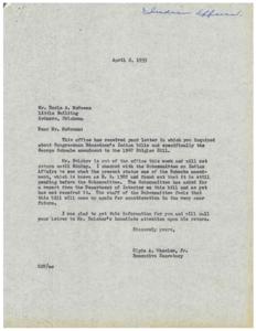 Correspondence Regarding Indian Affairs Legislation in the 1950s, 1951-01-01 - 1953-12-31