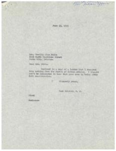 Correspondence Regarding Removal of Land Restrictions: The Case of Mrs. Cecilia Rice Fulks, 1952-09-03