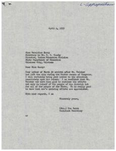 Correspondence Regarding 1955-1956 Indian Education Funding in Oklahoma, 1955-01-28