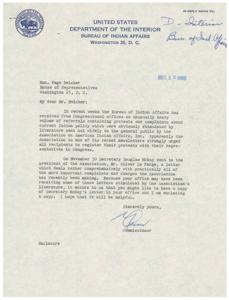 Addressing Protests and Complaints about Current Indian Policy: Correspondence between the Bureau of Indian Affairs and Congressional Representatives, 1954-01-01 - 1955-12-31