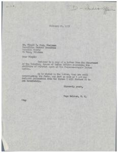 Correspondence Regarding the Abolition of District Agent Position at Cheyenne-Arapaho Indian Agency, 1955-02-02