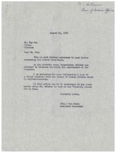 Correspondence Regarding the Needs of the Pawnee Indian Agency in 1955, 1955-01-01 - 1960-12-31