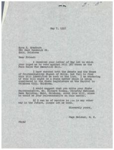 Correspondence Regarding the Farm Sales Tax Exemption Bill, 1957-05-07