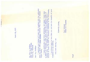 Correspondence Between Congressman Page Belcher and John D. Bradley Regarding Foreign Aid, 1958-03-15
