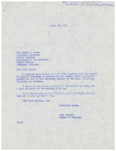 Correspondence and Report on the Investigation of Indian Health Programs at Oklahoma Hospitals in 1958, 1955-01-01 - 1960-12-31