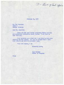 Correspondence on Peyote Use Among Shawnee Indians: A Series of Letters from 1957, 1957-02-06
