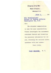 Correspondence Regarding the Rehabilitation and Funding of the Chilocco Indian Agricultural School, 1960-06-07