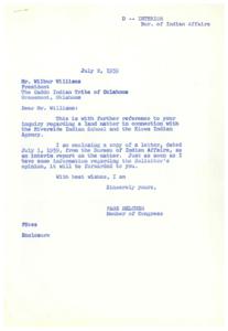 1959 Correspondence Regarding Caddo Indian Tribe&#39;s Land Matters, 1955-01-01 - 1960-12-31