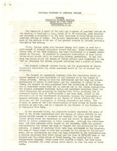 Summary of the Executive Council Meeting of the National Congress of American Indians in March 1959, 1950-01-01 - 1959-12-31