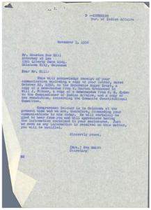 Correspondence Regarding the Comanche Constitutional Committee (1958-1959), 1957-10-05