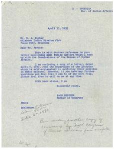 Correspondence Regarding Indian Affairs and Vocational Training Opportunities in Oklahoma in 1959, 1959-02-06