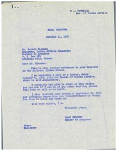 Correspondence Regarding the Condition and Improvement of Chilocco Indian School in 1961, 1959-01-01 - 1962-12-31