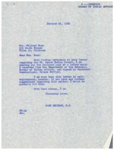 Correspondence Regarding St. Labre Indian School and Northern Cheyenne Reservation (1962), 1959-01-01 - 1962-12-31