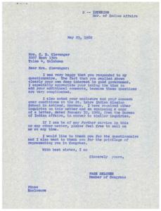 Congressional Response to Citizen Concerns Regarding St. Labre Indian Mission School - 1962, 2007-01-01