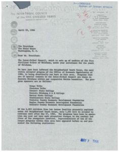 Inter-Tribal Council&#39;s Appeal for Continuation of Neighborhood Youth Corps, 1950-02-03