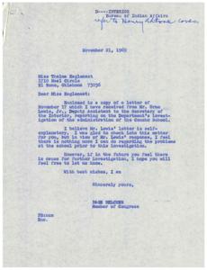 Correspondence Regarding Investigation of Concho School Administration, 1969-10-22