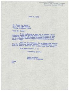 Correspondence Regarding the Chilocco Indian School and its Future Operations, 1969-05-06