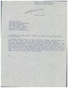 Chilocco Indian School&#39;s Efforts to Change Enrollment Criteria and Curriculum in 1970, 1970-04-20