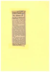 FBI Investigation Finds No Evidence of Alleged Abuse at Chilocco Indian School, 1950-01-01 - 1959-12-31
