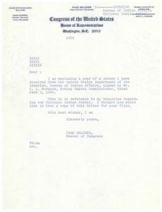 Congressman Page Belcher&#39;s Correspondence Regarding Chilocco Indian School Investigation, 1969-06-05