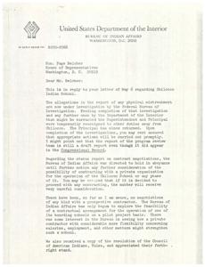Correspondence Concerning Alleged Misconduct at Chilocco Indian School and Potential Contract Negotiations, 1950-01-01 - 1959-12-31