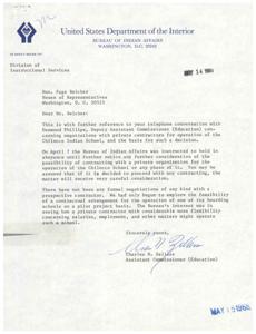 Correspondence Regarding the Potential Privatization of the Chilocco Indian School Operations, 1950-01-01 - 1959-12-31
