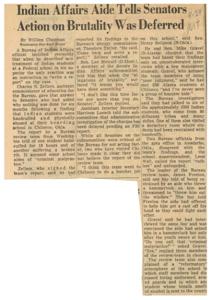 Bureau of Indian Affairs Official Testifies on Delayed Action in Alleged Student Mistreatment Case, 1950-01-01 - 1959-12-31