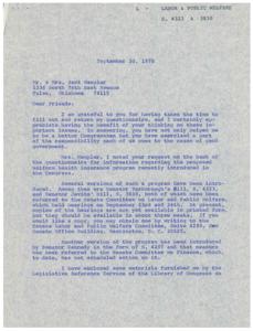 Congressman&#39;s Response to Constituent Inquiry about Proposed Uniform Health Insurance Program, 1970-09-24