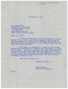 Correspondence Regarding the Senate Community Mental Health Centers Amendments of 1969, 1970-01-22