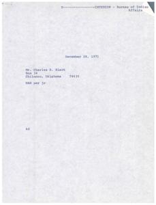 Letter to Congress Regarding Communication Failure with Tribal Council, 1950-01-01 - 1959-12-31