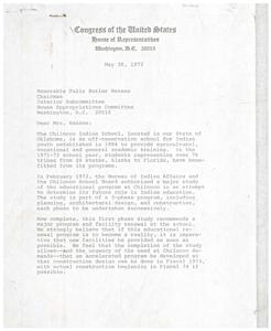 Revitalizing Chilocco Indian School: A Letter to Honorable Julia Butler Hansen and the Analysis of the Bureau of Indian Affairs, 1972-05-30