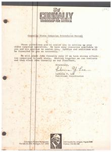 John Connally State Campaign Procedures Manual: Guidelines for Effective Campaign Operations