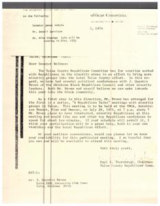Letter Concerning Minority Engagement Efforts by Tulsa County Republican Committee, 1974-07-26