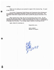 Protecting the American Flag: A Message from man Dick Armey, 1993-01-01 - 2001-12-21