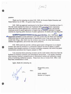 Protecting Inventors: The Inventor Rights Protection and Patent Reform Act of 1996, 1993-01-01 - 2001-12-21