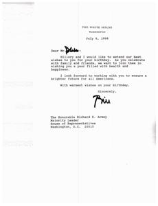 Birthday Wishes from The White House, 1996-07-06