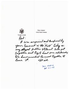 Reconciliation Request from Dick Armey to Paul Weyrich, 1998-01-01 - 1998-12-31